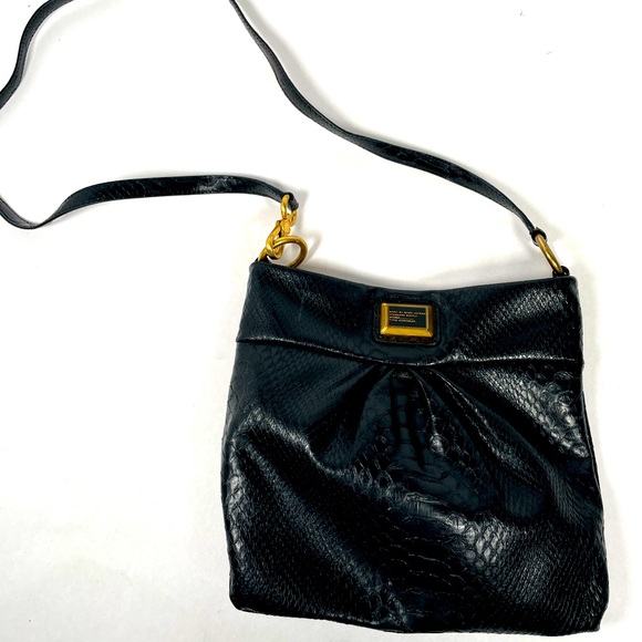 Marc Jacobs Black Crossbody Purse PVC Snakeskin Print - Picture 2 of 8